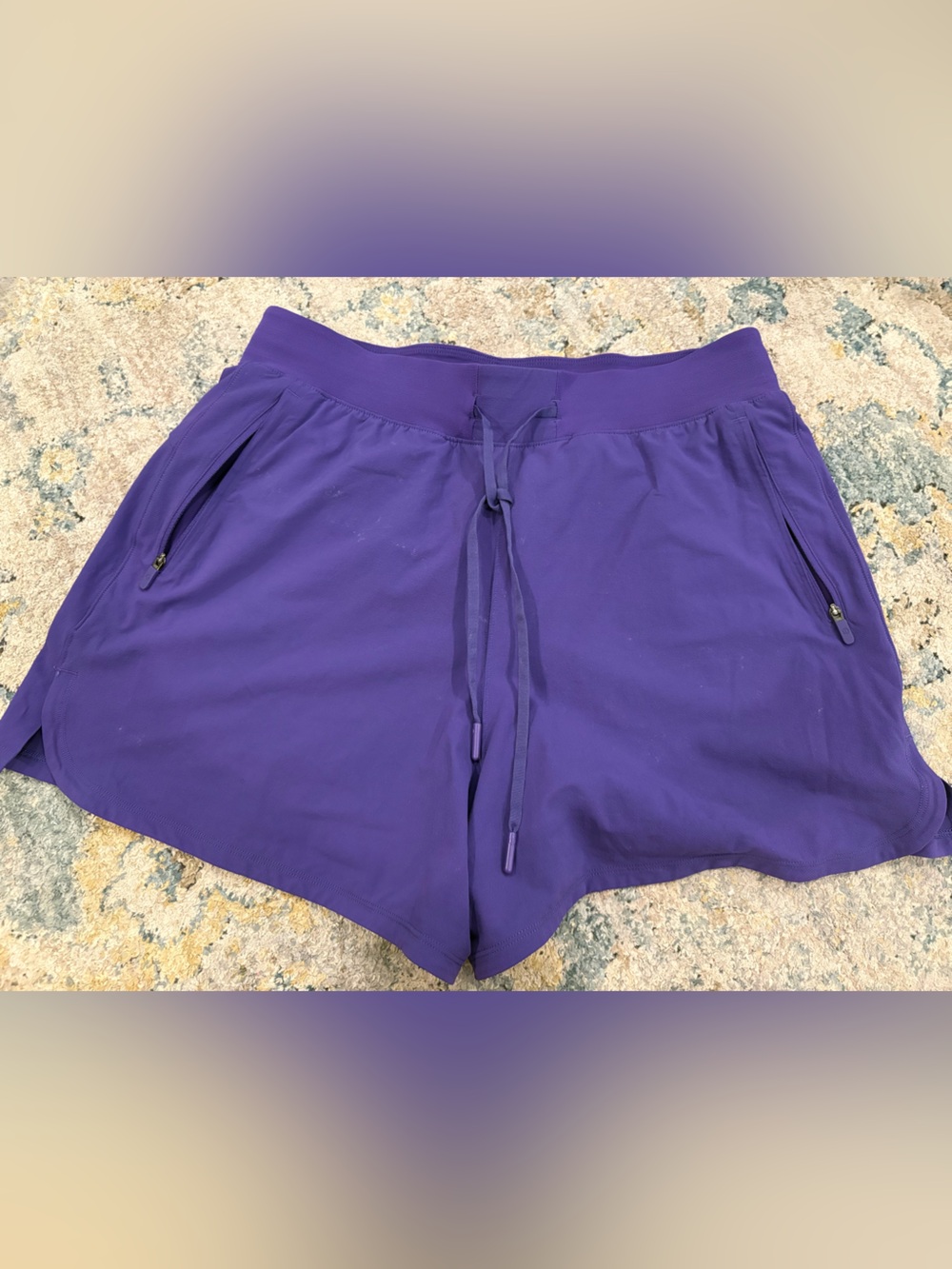 lululemon athletica Deep Purple Athletic Drawstring Zip Shorts